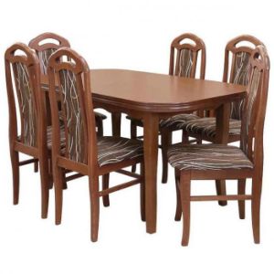 Paveikslėlis Daniel 1+6 stalo ir kėdžių komplektas ST667 rustic 140x80+40 KR574 BR243 monaco7