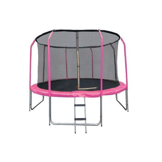Komfortiškas batutas su kopėčiomis 366cm rožinės spalvos paveikslėlis
