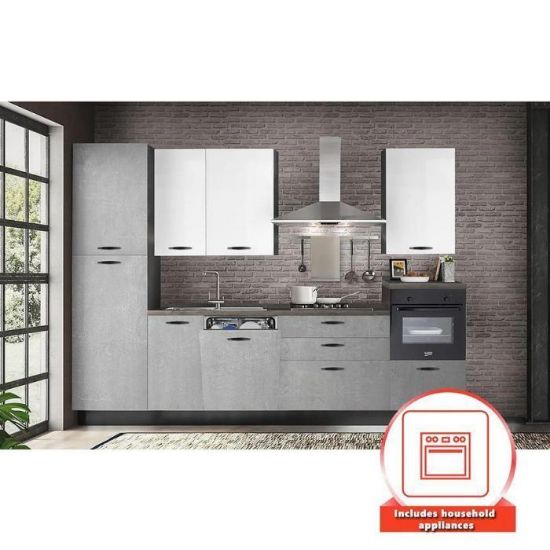 Manilos virtuvė su virtuvės įranga 315 pilka/balta paveikslėlis