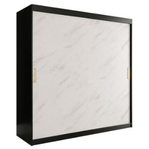 Paveikslėlis Spintelė Marble T 200 Black/Marble White