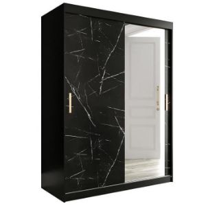 Paveikslėlis Spintelė Marble T2 150 Black/Marble Black