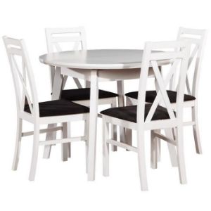 Paveikslėlis Stalo ir kėdžių komplektas "Dorian 1+4" baltas