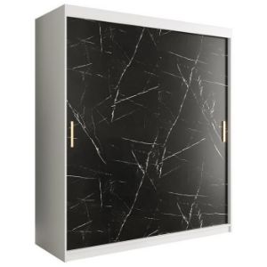 Paveikslėlis Spinta Marble T 180 White/Marble Black