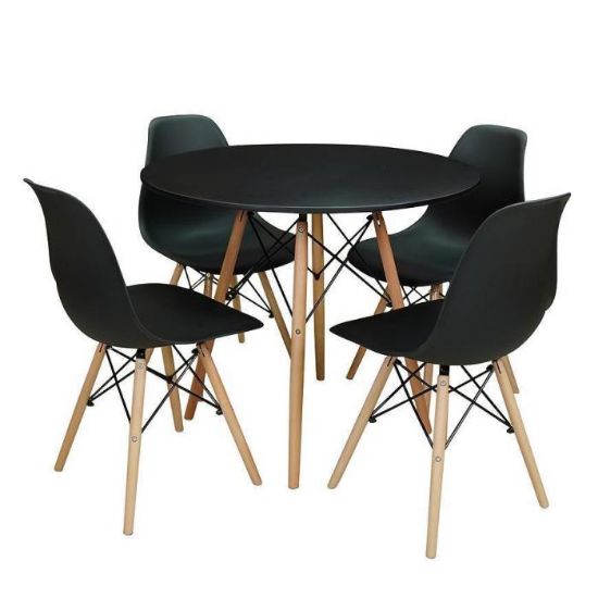 "Iwo 1+4" stalo ir kėdžių komplektas juodas paveikslėlis