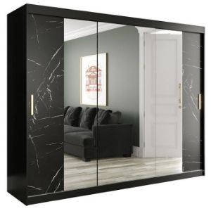 Paveikslėlis Spintelė Marble T2 250 Black/Marble Black