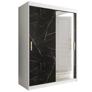 Paveikslėlis Spinta Marble T2 150 White/Marble Black