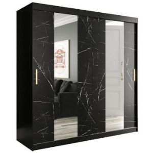 Paveikslėlis Spinta Marble Pole 200 Black/Marble Black