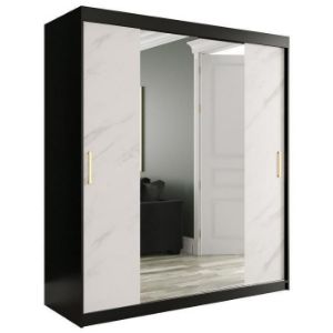 Paveikslėlis Spintelė Marble T1 180 Black/Marble White