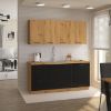 Virtuvės spintelė Modena 40d 3s bb juoda/ ąžuolas artisan paveikslėlis