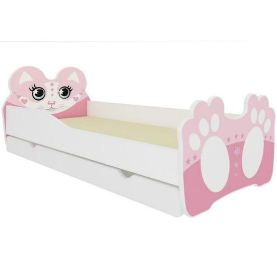 Vaikiška lova Bear 140 Pink + čiužinys ir stovas paveikslėlis