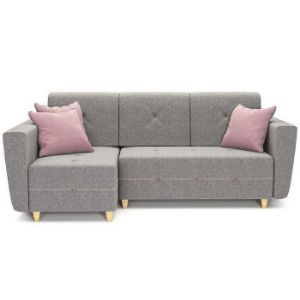 Paveikslėlis Kampinė sofa su miego funkcija Grey Enzo 161+152 medis natūralus kairysis