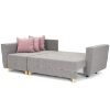 Kampinė sofa su miego funkcija Grey Enzo 161+152 medis natūralus kairysis paveikslėlis