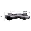 Kampinė sofa su miego funkcija Lotus L Kronos 22+Madryt 1100 dešininis paveikslėlis