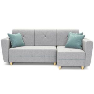 Paveikslėlis Kampinė sofa su miego funkcija Grey Enzo 162+154 medis natūralus dešininis