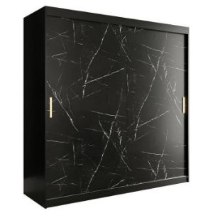 Paveikslėlis Spintelė Marble T 200 Black/Marble Black