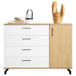 Paveikslėlis Komoda Madison Md10 White Lux/White Biscuit Oak