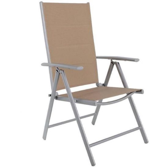 Krzesło 7-pozycyjne taupe z wypełnieniem paveikslėlis