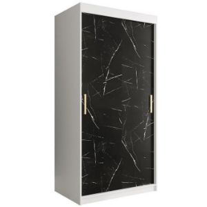 Paveikslėlis Spintelė Marble T 100 balta/marmurbo juoda