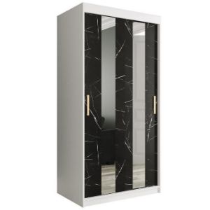 Paveikslėlis Spinta Marble Pole 100 White/Marble Black