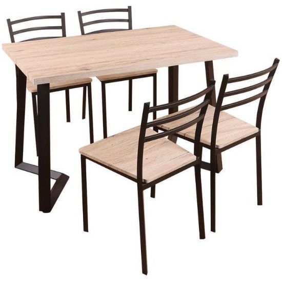 Espresso 1+4 juodas/San Remo stalo ir kėdžių komplektas paveikslėlis