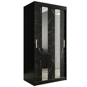 Paveikslėlis Spinta Marble Pole 100 Black/Marble Black