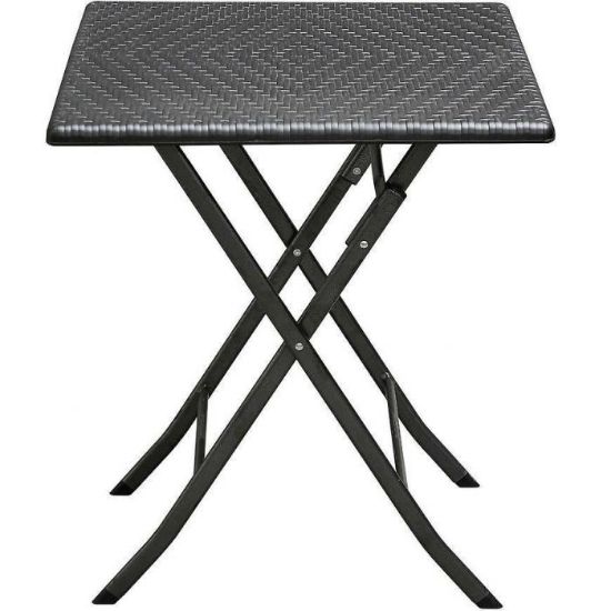 Sulankstomas kvadratinis stalas 62cm juodas paveikslėlis