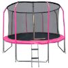 Komfortiškas batutas su kopėčiomis 427cm rožinės spalvos paveikslėlis