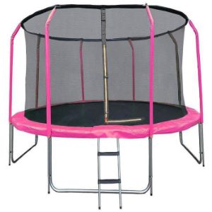 Paveikslėlis Komfortiškas batutas su kopėčiomis 427cm rožinės spalvos