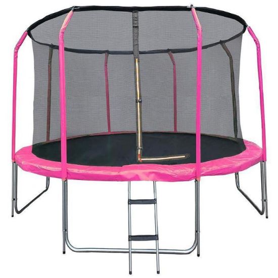 Komfortiškas batutas su kopėčiomis 427cm rožinės spalvos paveikslėlis