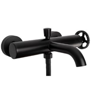 Paveikslėlis Vonios maišytuvas su vonios rinkiniu Rea Vertigo juodas