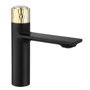 Paveikslėlis Rea Storm juodai auksinis praustuvo maišytuvas