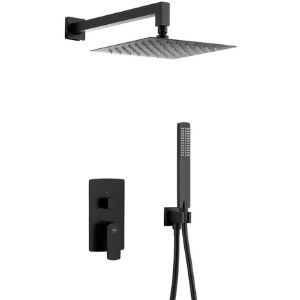 Paveikslėlis Paslėptas dušo rinkinys su 3 funkcijų maišytuvu Mokait Black