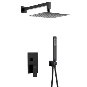 Paveikslėlis Paslėptas dušo rinkinys su 3 funkcijų maišytuvu "Logon Black