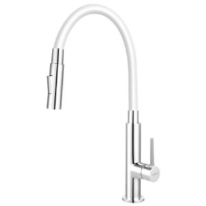 Paveikslėlis Lankstus kriauklės maišytuvas su 2 funkcijų snapeliu Zumba Slim baltas