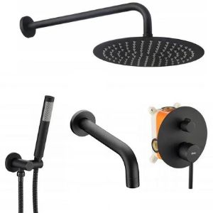 Paveikslėlis Lungo juodas Rea paslėpto montavimo rinkinys P4112