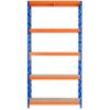 Regał metalowy magazynowy pomarańczowo/niebieski 195x100x50cm – 5 półek/300kg  paveikslėlis