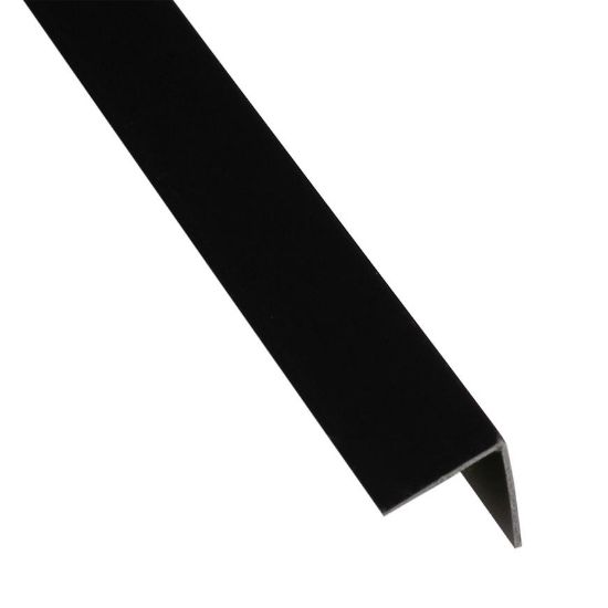 PVC lipnus kampinis strypas, matinės juodos spalvos 19,5x19,5x1000 paveikslėlis