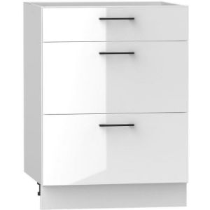 Virtuvės spintelė Oscar D60s/3 blizgi balta/balta paveikslėlis