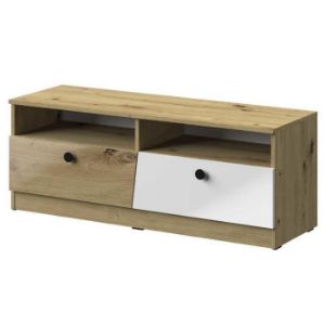 TV spintelė Nero 08, du stalčiai - juodas blizgesys paveikslėlis