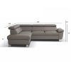 Kampinė sofa su miego funkcija Lugano OTM/BK-2F MIX-Madras 516 kairės paveikslėlis