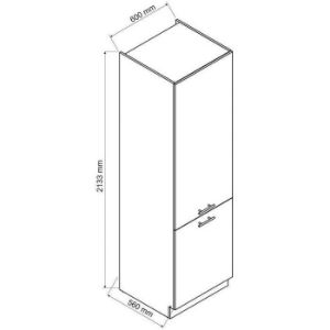 Virtuvės spintelė Zoya D60lo 2133 Pl 2fr White Pea/Bi paveikslėlis