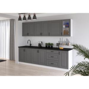 Virtuvė Stilo dulkių pilka/balta 260 be stalviršio paveikslėlis