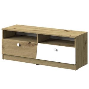 TV spintelė Nero 08, du stalčiai - baltas matinis paveikslėlis