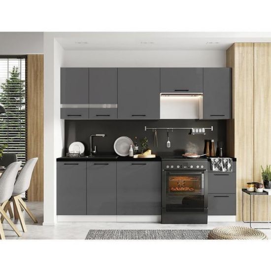 Virtuvė Oscar 180/240 Anthracite Gloss Bb paveikslėlis