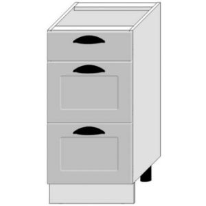 Virtuvės spintelė Adele D40s/3 Matinė pilka/balta paveikslėlis