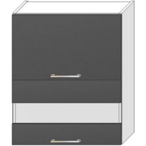 Virtuvės spintelė Oscar W60GRF/2 SD antracito blizgesys/balta paveikslėlis