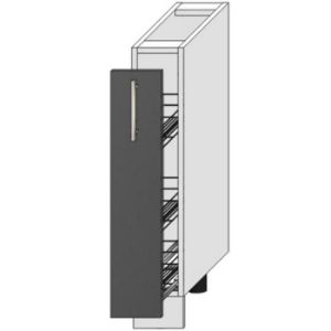 Virtuvės spintelė Oscar D15 Cargo + krepšelis antracito blizgesys/baltas paveikslėlis