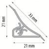 Stiklo grindjuostė 3m 20x20 - aliuminis LWS-032 paveikslėlis