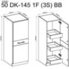 Vigo virtuvės spintelė balta HG 50DK-145 1F (3S) BB paveikslėlis