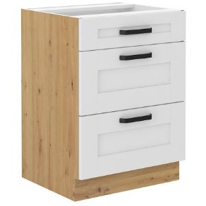 Virtuvės spintelė LUNA balta matinė/artisan 60d 3s bb paveikslėlis